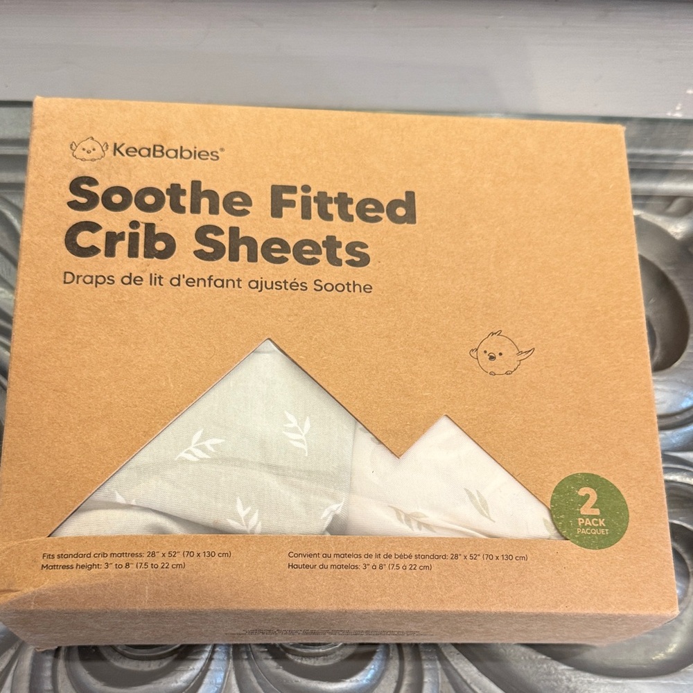 KeaBabies Soothe Fitted Crib Sheets 2 Pack In Herb - Picture 2 of 8
